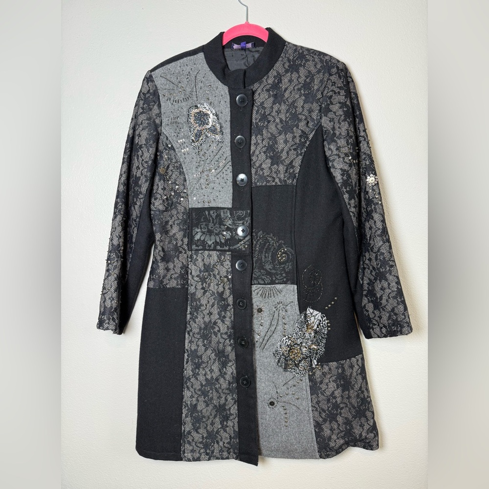 Elegant Black and Gray Women's Coat
